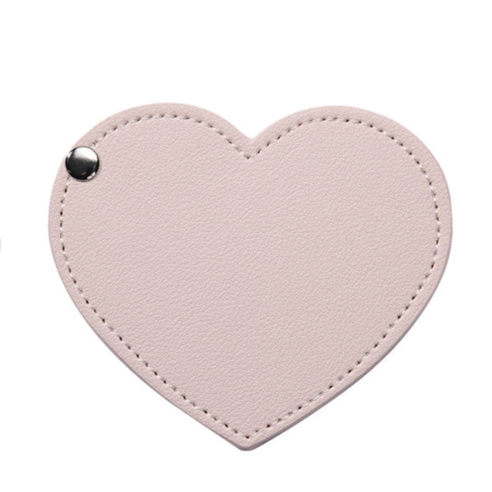 Pink Leather Heart-Shaped Mirror